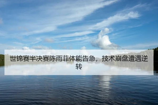 世锦赛半决赛陈雨菲体能告急，技术崩盘遭遇逆转